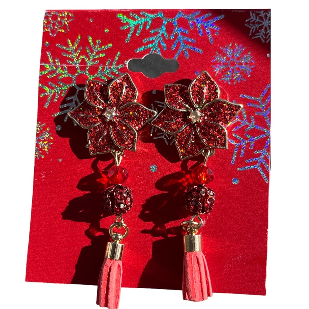 Poinsettia earrings